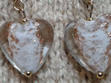 Gold and White Heart Earrings - Crafts Never Cease 